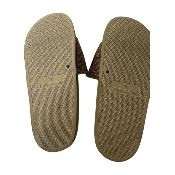 True‎ Religion Womens Rhinestone Jasmin Bling Logo Slides Slip On Sandals Size 9 - Picture 2 of 7